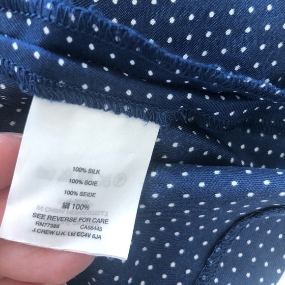 J. Crew Polka Dot Silk Blouse Size 00 - Picture 13 of 16